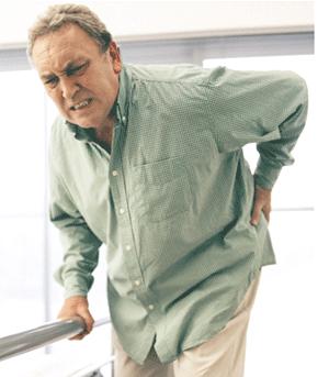 Man with kidney stone pain