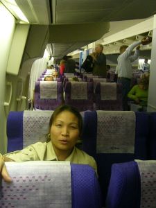 Air travel passenger woman sitting aeroplane passenger seat
